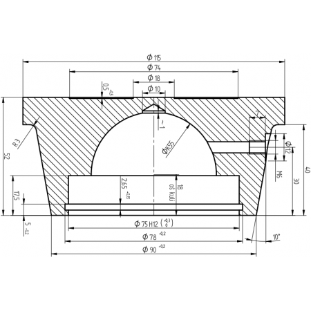 GNIAZDO SIŁOWNIKA HYDRAULICZNEGO FI 55 mm ST-5 1850